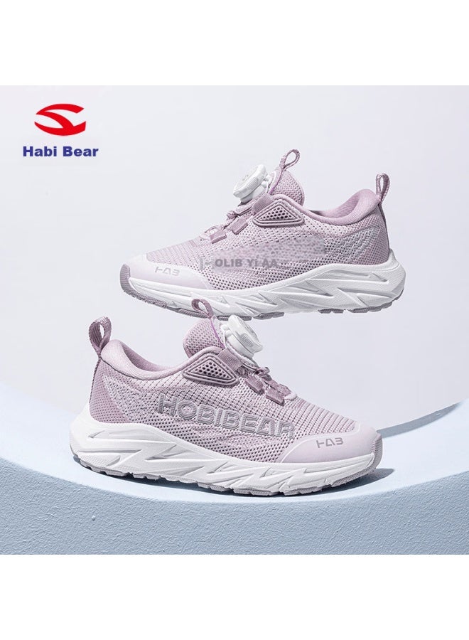Hobibear Kids Boys Sports Shoes Spring Mesh Breathable Fashion Versatile Girls Running Shoes 611135 Light Purple Size 29