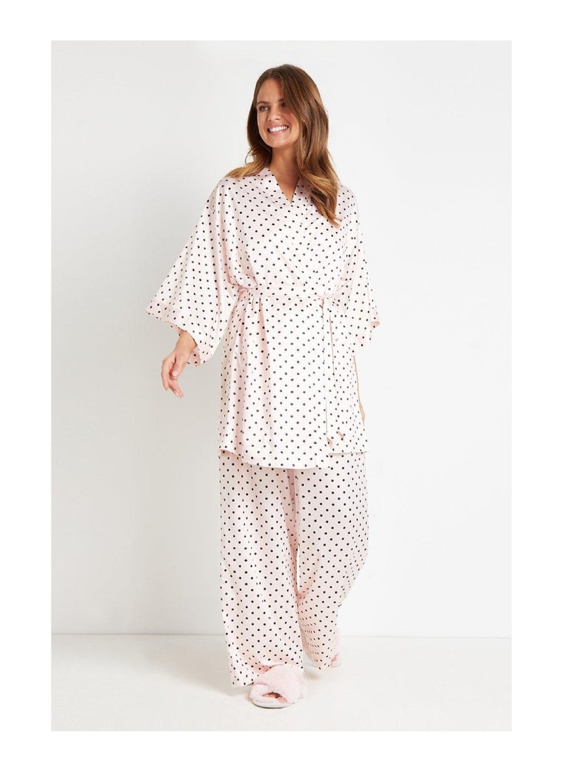Wallis - Spot Print Satin Robe - Image 1