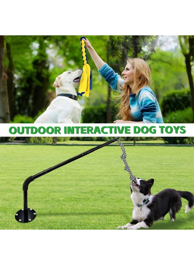 GRETMIX Tether Tug Outdoor Dog Toy, Interactive Exercise Game in Yard, Tether Tug with 2 Rope Toy and Bell for Large Medium Small Dog, Pull Chase and Tug of War - Image 4