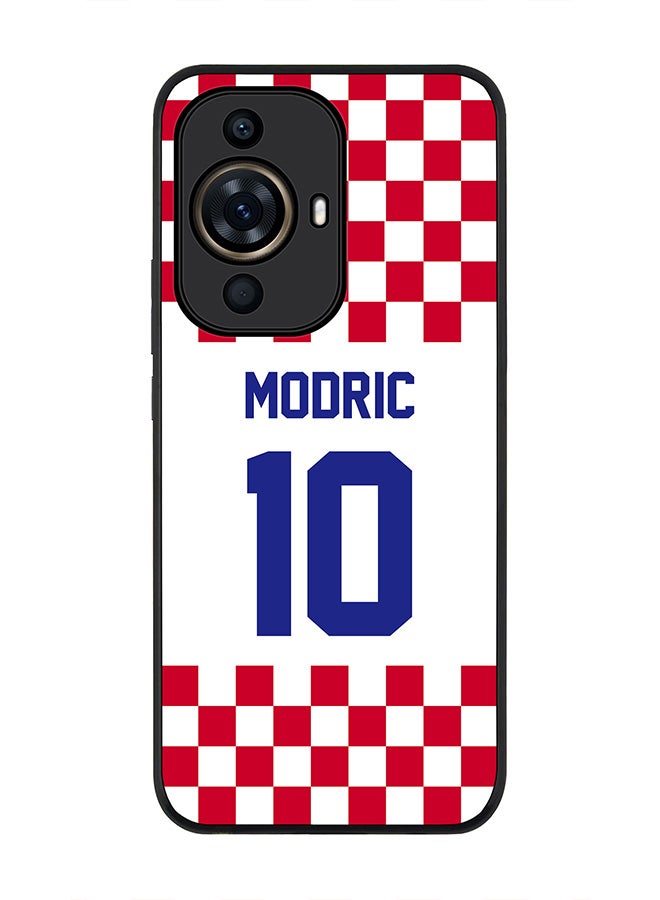 Stylizedd Rugged Black Edge case for Huawei nova 11 Pro, Slim fit Soft Flexible Rubber Edges Anti Drop Cover - Football Team - Croatia, Player Name - Modric - Image 1