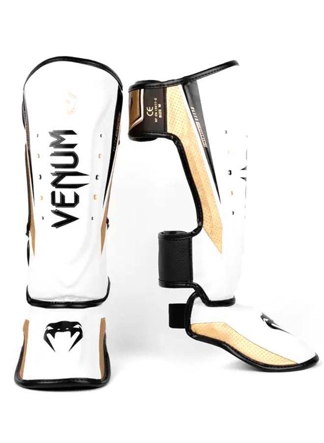VENUM - واقيات الساق Elite Evo باللون الأبيض الذهبي - Image 1