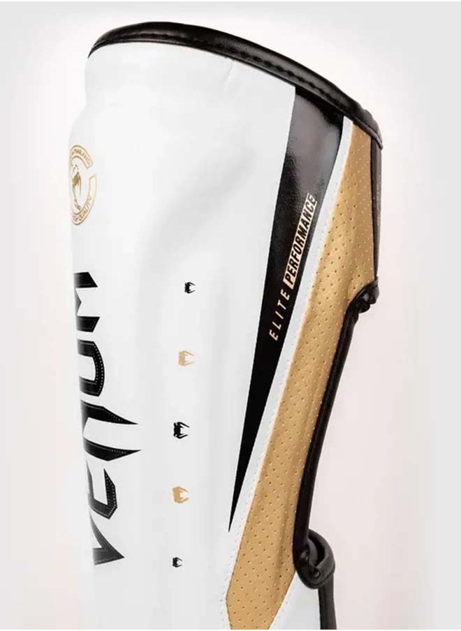 VENUM - واقيات الساق Elite Evo باللون الأبيض الذهبي - Image 1