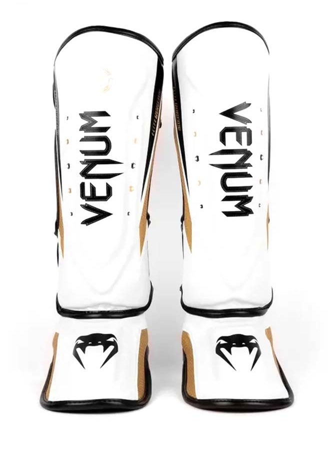 VENUM - واقيات الساق Elite Evo باللون الأبيض الذهبي - Image 1