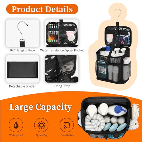 CUBETASTIC Shower Caddy Portable Mesh Shower Tote for Bathroom, Gym, Travel, Camping - Quick Dry Hanging Organizer Toiletry Bag with Handle for College Dorm Room, Men & Women - Image 5