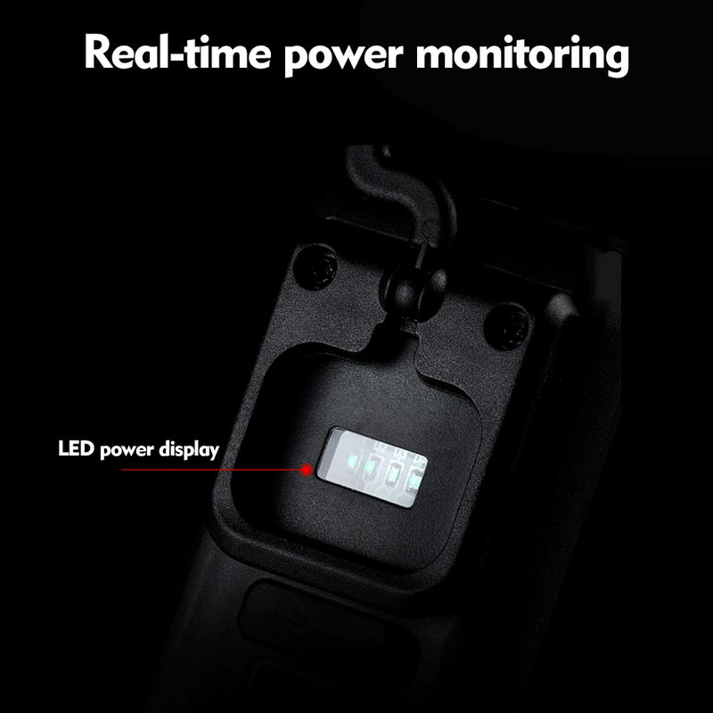 مصباح عمل LED COB قابل لإعادة الشحن عبر USB ومحكم مغناطيسي - مصباح يدوي محمول - مصابيح ليلية - مصباح خياري بحواف خارجية ومقلعة تعليق للخيم - Image 2