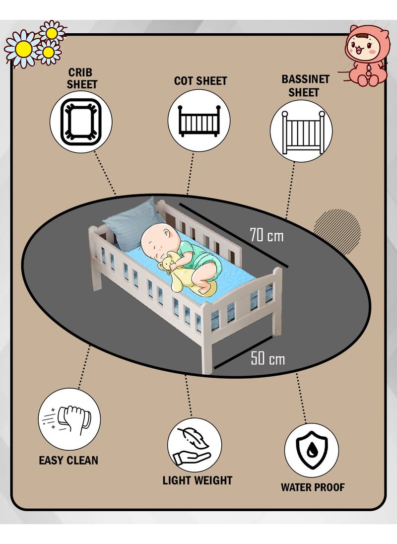 BTfash - BTfash Baby Waterproof Reusable Super Soft Fast Drying Mattress Protector Small Cobalt - Image 1