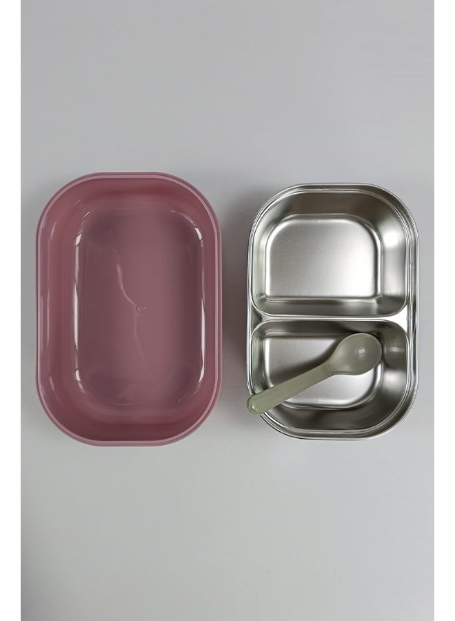 Toshionics Stainless Steel Classic Lunchbox 1.5L – Bento Meal Box with 2 Compartment and Spoon – Freezer, Dishwasher and Microwave Safe, Leakproof and Airtight with Dual Compartment, BPA-Free, Lightweight, Durable Food Container for Adults and Kids – Home, Office, School, Daycare, Travel – 19x13x6 cm - Image 3