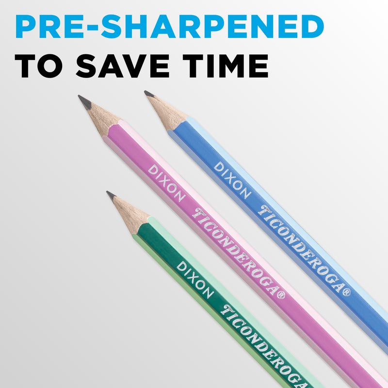 Ticonderoga X13910 Striped Wood-Cased Pencils, 2 HB Soft, Pre-Sharpened, 10 Count, Assorted Colors - Image 5