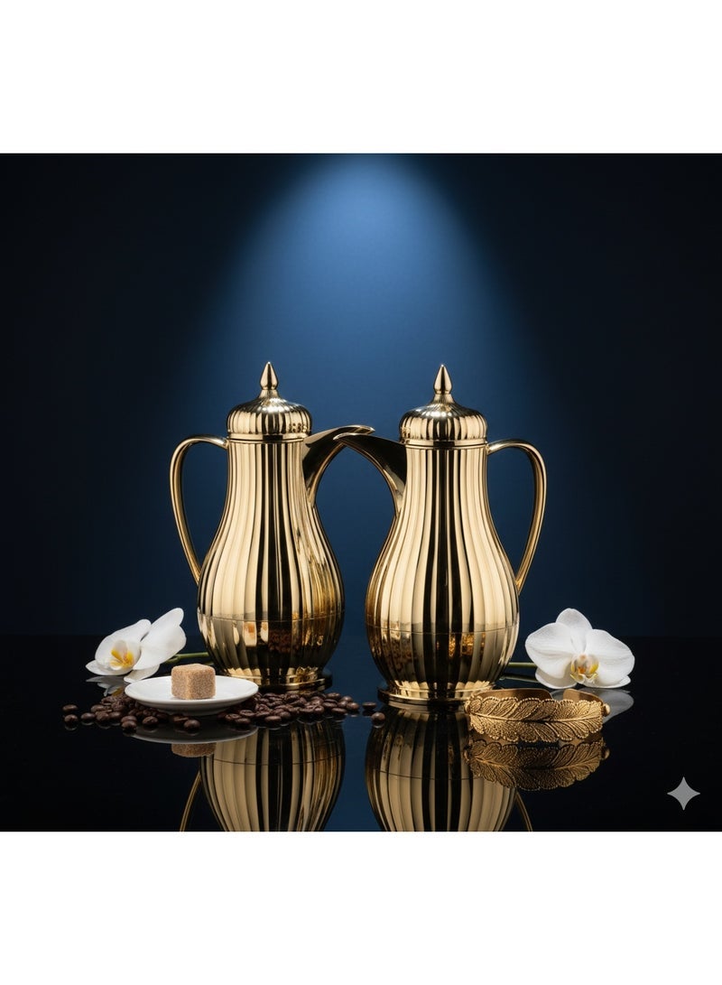 ECVV Regal Regal by Ripple Luxury 2-Piece Thermos Set â€“ 0.35L Coffee Flask + 0.6L Tea Flask | ABS Body with Glass Liner | Hot & Cold Vacuum Flask - Image 3