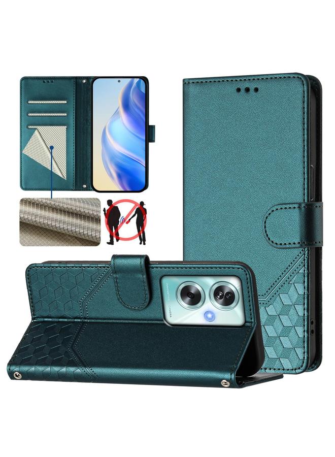 إيروريكس جراب لهاتف OPPO A79 5G Global Honeycomb Embossing RFID مصنوع من الجلد - Image 1