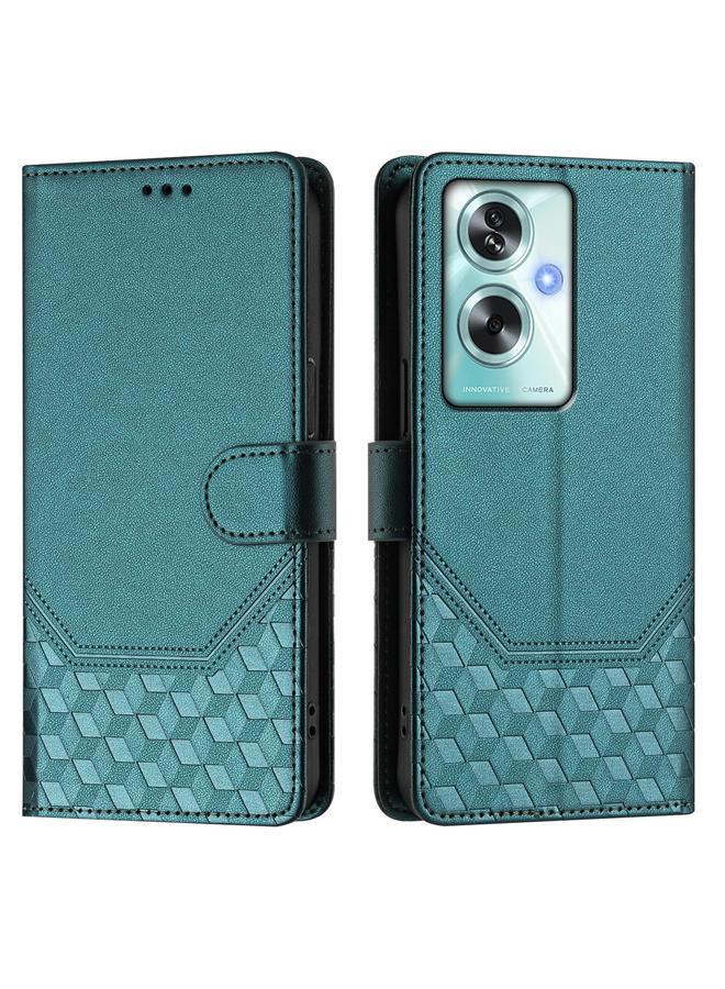 إيروريكس جراب لهاتف OPPO A79 5G Global Honeycomb Embossing RFID مصنوع من الجلد - Image 2