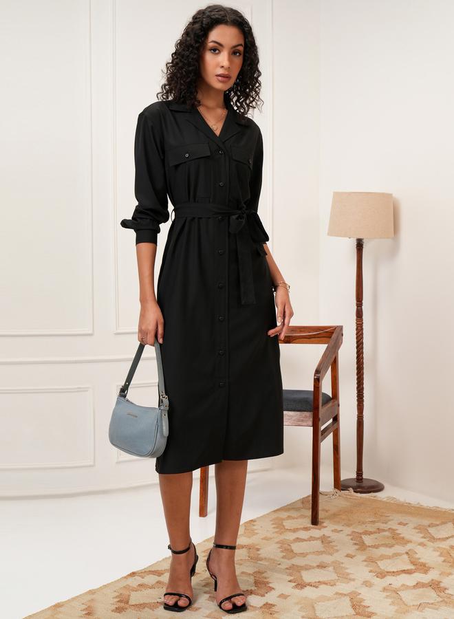 Tokyo Talkies Belted Shirt Dress  - Image 3