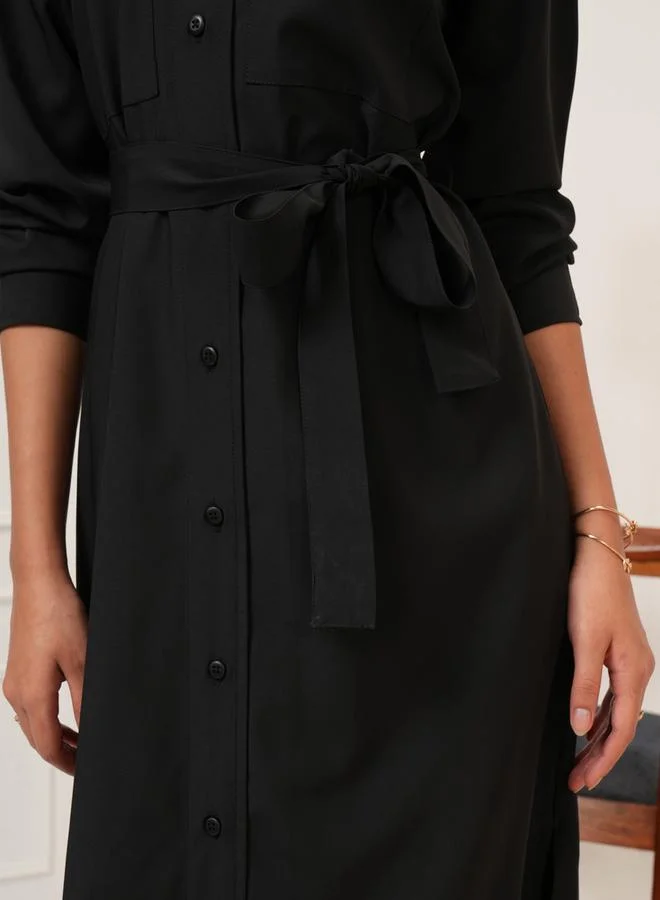 Tokyo Talkies Belted Shirt Dress