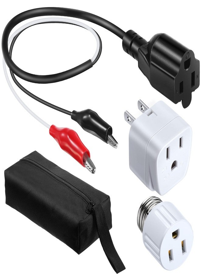 Dreyoo مجموعة ملحقات محول البحث عن قاطع الدائرة من Dreyoo، وجهاز اختبار أسلاك قاطع الدائرة مع مشابك، ومقبس إضاءة، ومحول مخرج تأريض ثلاثي أو ثنائي الأطراف، وحقيبة حمل متوافقة مع ET300 ET310 (ترقية) - Image 1