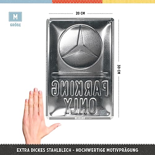 Nostalgic Art Nostalgic-Art Retro tin sign, 7.9" x 11.8", Mercedes-Benz – Parking Only – Gift idea for Mercedes-Benz fans, Official License Product (OLP), made of metal, vintage design - Image 3