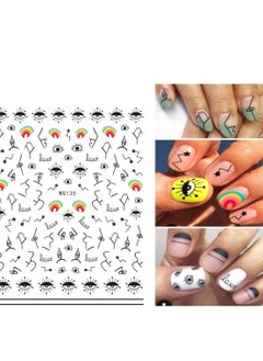Excefore Nail Art Stickers Evil Eye, DIY Nail Art Supplies Self Adhesive Witch Nail Art Decals for Women Girls Nail Decoration Designer, French Nail Tattoos 9 Pieces  - Image 5