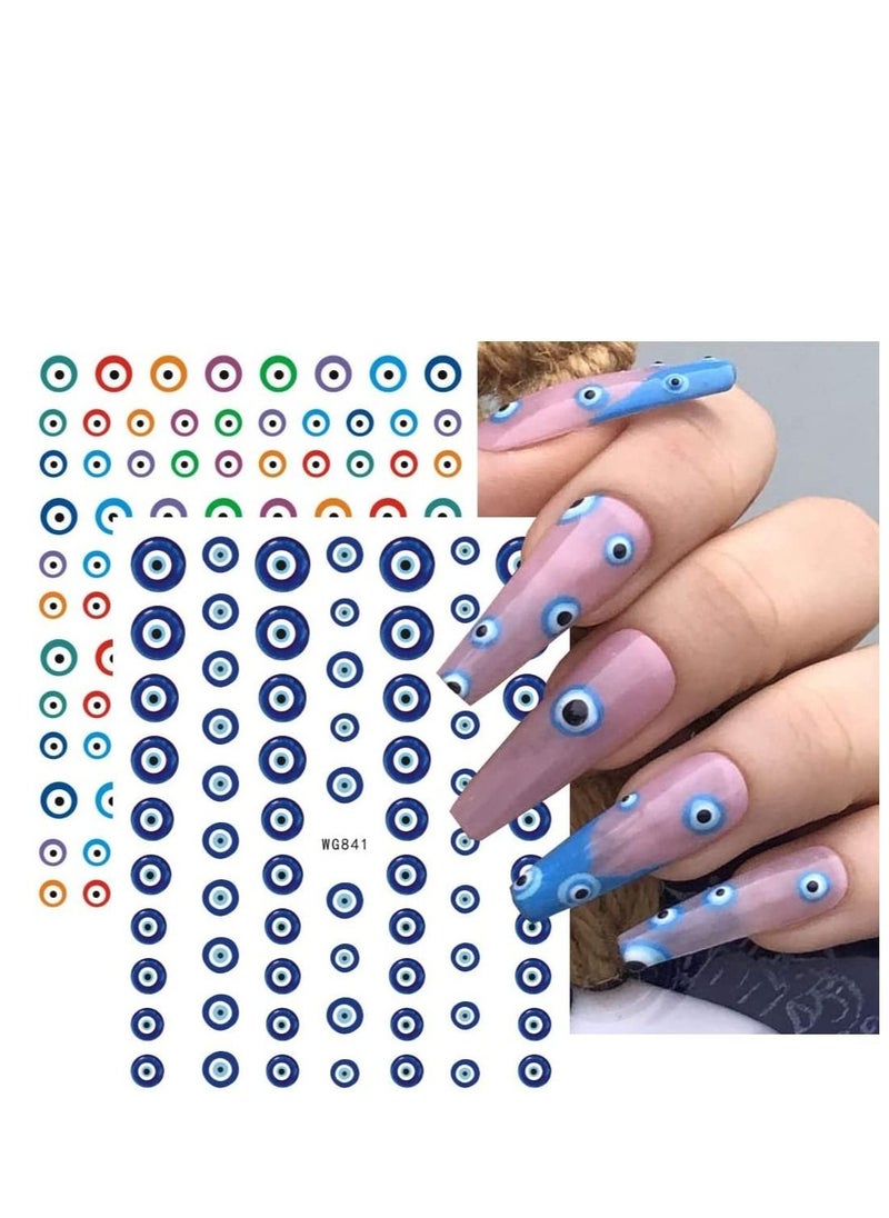 Excefore Nail Art Stickers Evil Eye, DIY Nail Art Supplies Self Adhesive Witch Nail Art Decals for Women Girls Nail Decoration Designer, French Nail Tattoos 9 Pieces  - Image 2