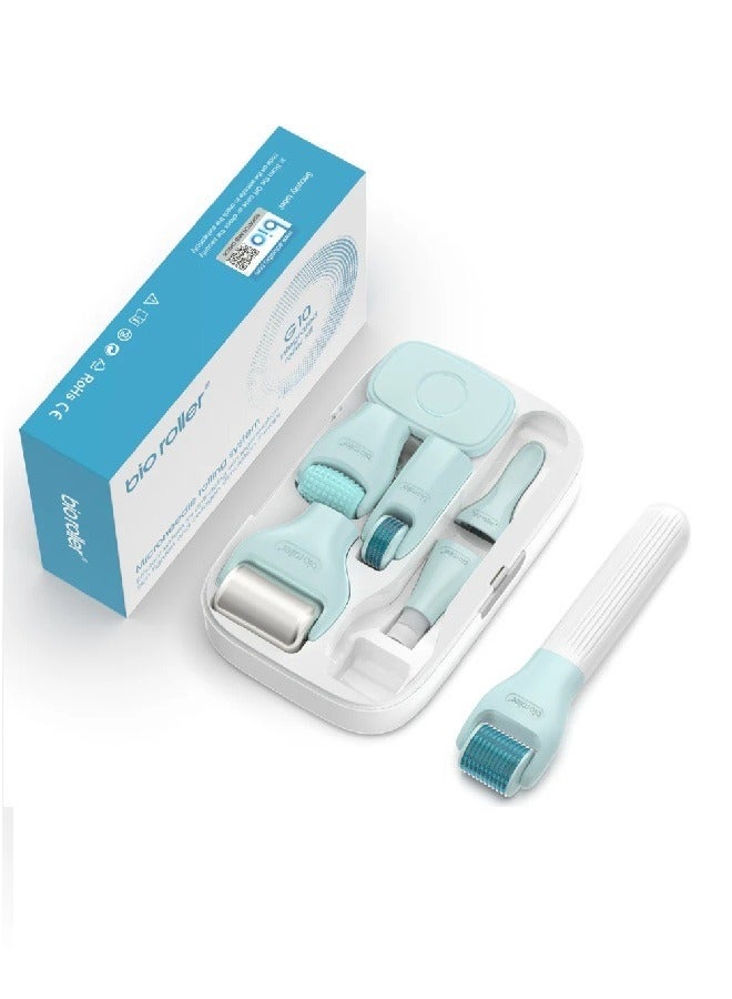 Bio Roller Derma Roller - 10 in 1 Derma skincare kit - Derma Pen Microneedle Stamp for Hair, Beard growth, Shrink Pores, Brighten Skin Tone - Image 1