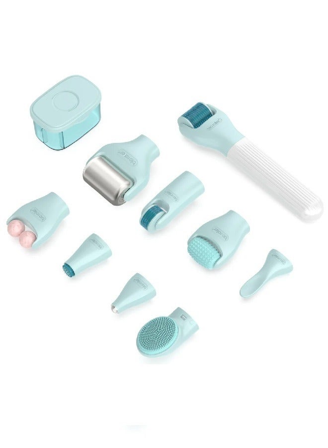 Bio Roller Derma Roller - 10 in 1 Derma skincare kit - Derma Pen Microneedle Stamp for Hair, Beard growth, Shrink Pores, Brighten Skin Tone - Image 2