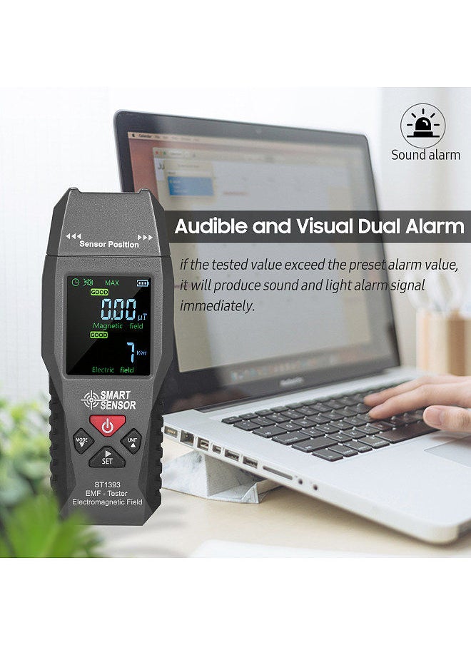 SMART SENSOR - SMART SENSOR ST1393 EMF Meter Electromagnetic Field EMF Detector  Handheld Mini Digital LCD Electromagnetic Field Radiation Tester - Image 1