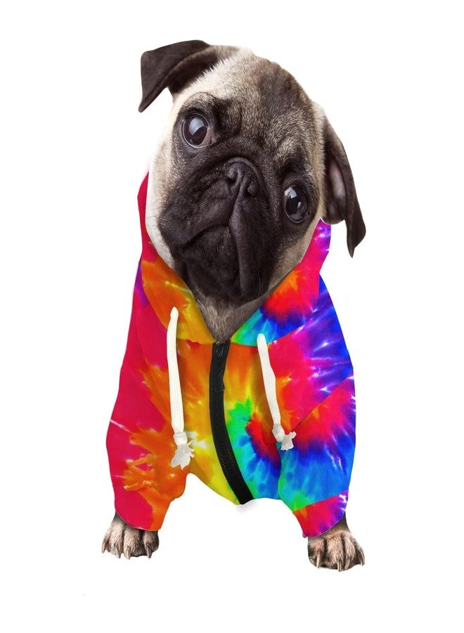 Howilath Dog Sweaters with Hat, Tie-dye Rainbow Soft and Warm Sweater for Small to Large Dogs & Cats - S - Image 2