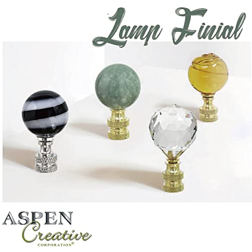 Aspen Creative 24016 Blue Glass Lamp Finial in Solid Brass Finish, 2 1/2" Tall (1 Pack) - Image 5