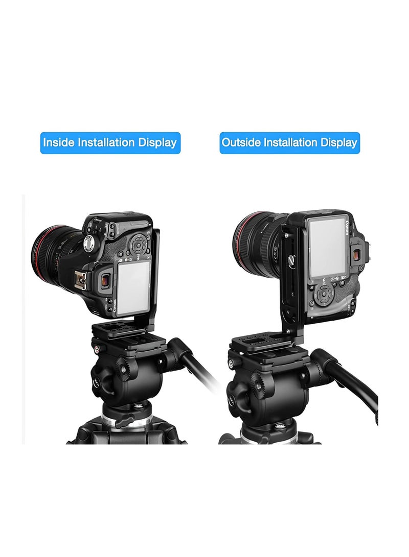 حامل كاميرا DSLR بشكل L للتحويل الرأسي والأفقي مع لوحة تحرير سريعة مع براغي ومفتاح، متوافق مع كاميرات كانون/نيكون/سوني/DJI أوزو ورونين وزييون، ثلاثي القوائم ومنصة أحادية (برتقالي) - Image 5