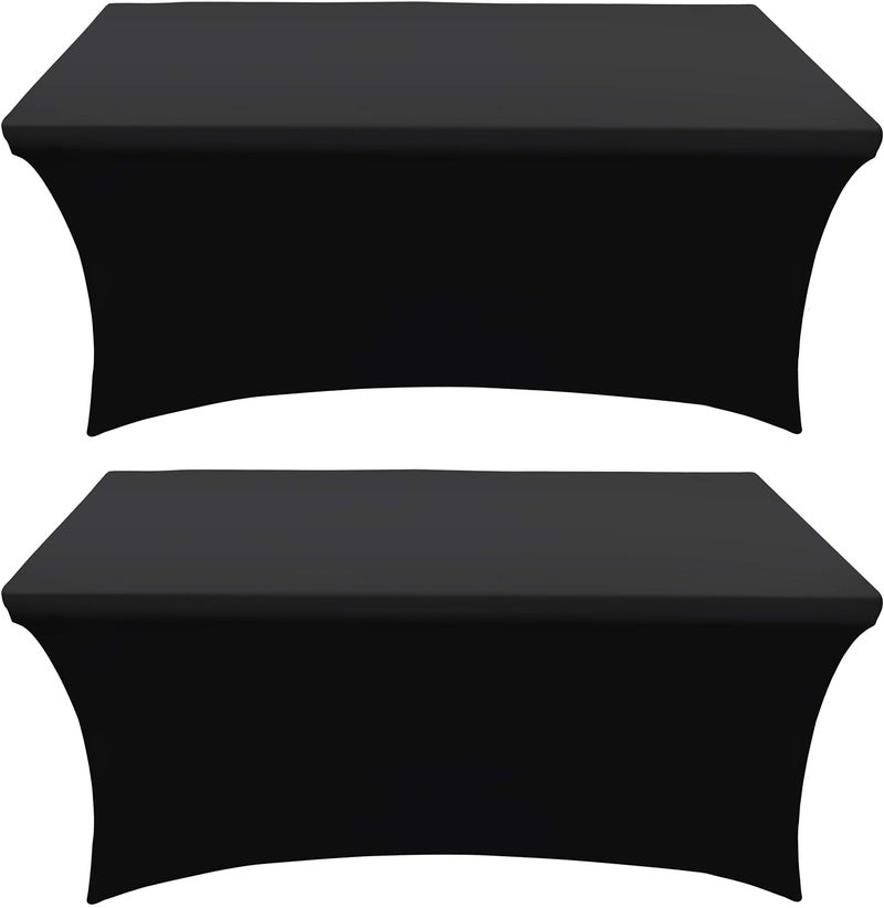 Utopia Kitchen Spandex Tablecloth 2 Pack [4FT  Black] Tight  Fitted  Washable and Wrinkle Resistant Stretch Rectangular Patio Table Cover for Event  Wedding  Banquet & Parties [48Lx30Wx30H Inch] - Image 2