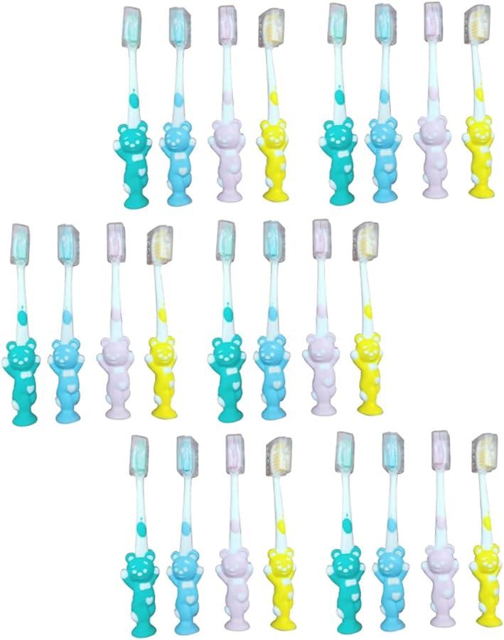 VALICLUD 24 Pack Bear Shaped Toothbrushes Soft Bristles For Kids Oral Care - Image 1