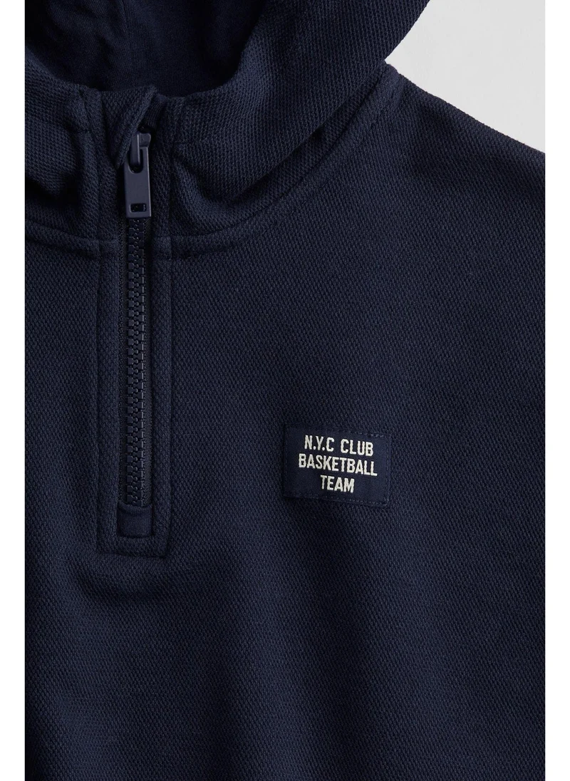 H&M Zip-top piqué hoodie