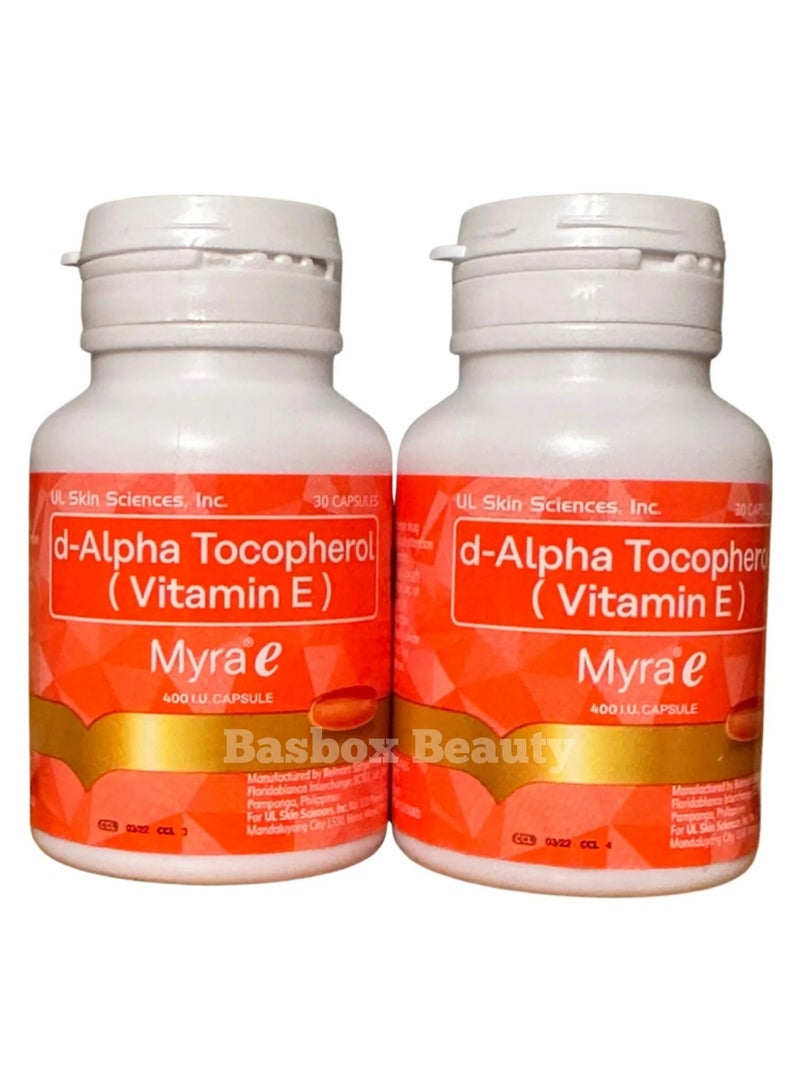 Myra-E D-Alpha Tocopherol 400 IU Supplement Set, 2 Pack - 60 Capsules