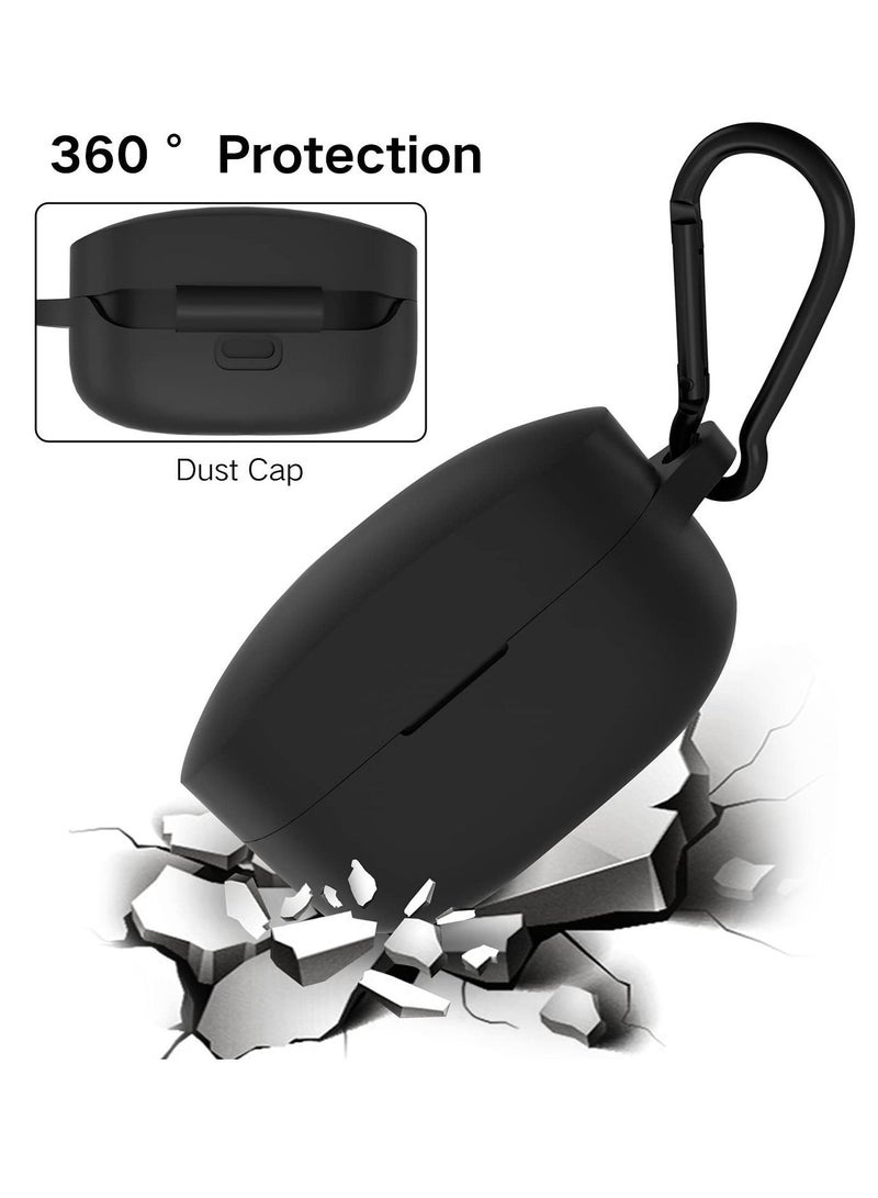 Headphone Cover for Sony WF-1000XM4 with Carabiner and Silicone Hand Strap All-Inclusive Protection Shockproof Anti-Slip Anti-Fingerprint 2-Pack (Black+White) - Image 3