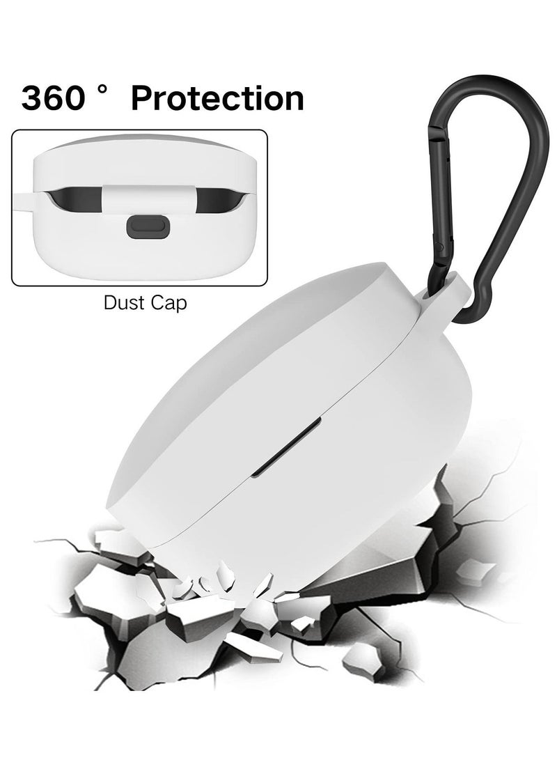 Headphone Cover for Sony WF-1000XM4 with Carabiner and Silicone Hand Strap All-Inclusive Protection Shockproof Anti-Slip Anti-Fingerprint 2-Pack (Black+White) - Image 4