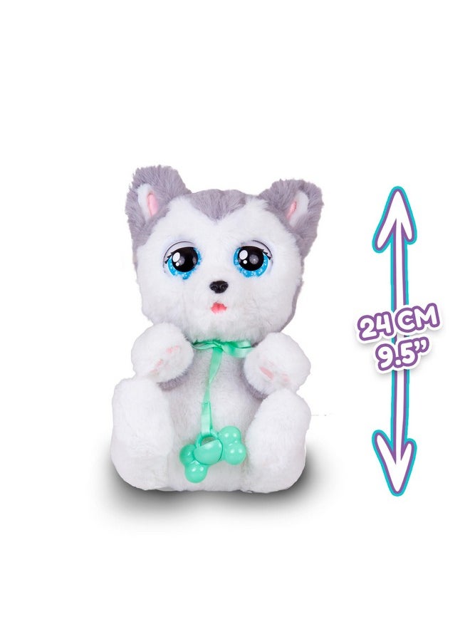 Baby Paws Baby Paws Siberian Husky Puppy Toy with Cute Swaddle Bag|Scan QR Code for More Interactive Roleplay,Pretend Play Toy|Make 5 Adorable Sounds Kids Toys for Ages 4+|Birthday Gift for Pet Lovers -22 cm  - Image 2
