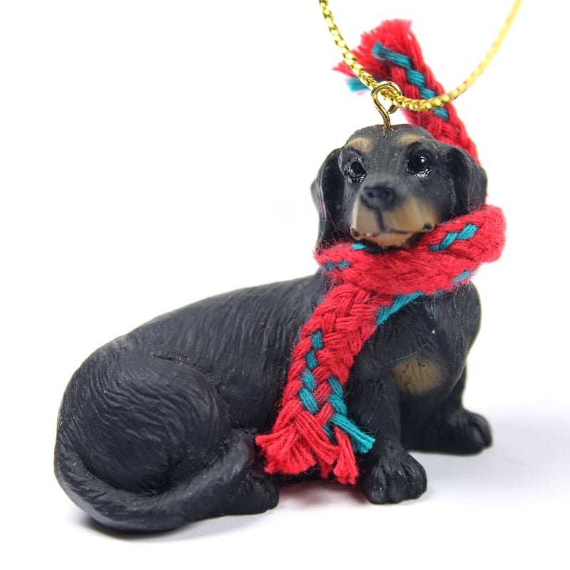 Conversation Concept Dachshund Tiny Miniature One Christmas Ornament Black - Delightful! - Image 1