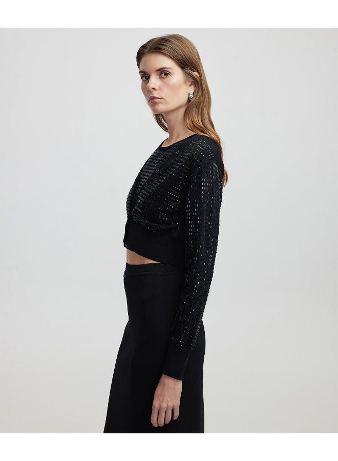 Ipekyol Crop Cardigan With Rhinestones  - Image 2