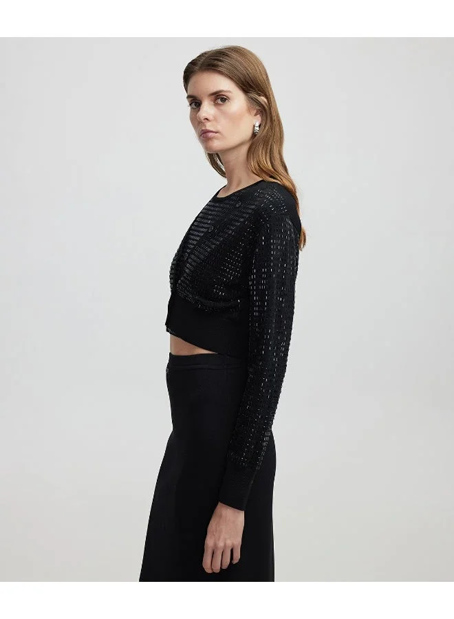 ابيكول كارديجان قصير مرصع بالكريستال