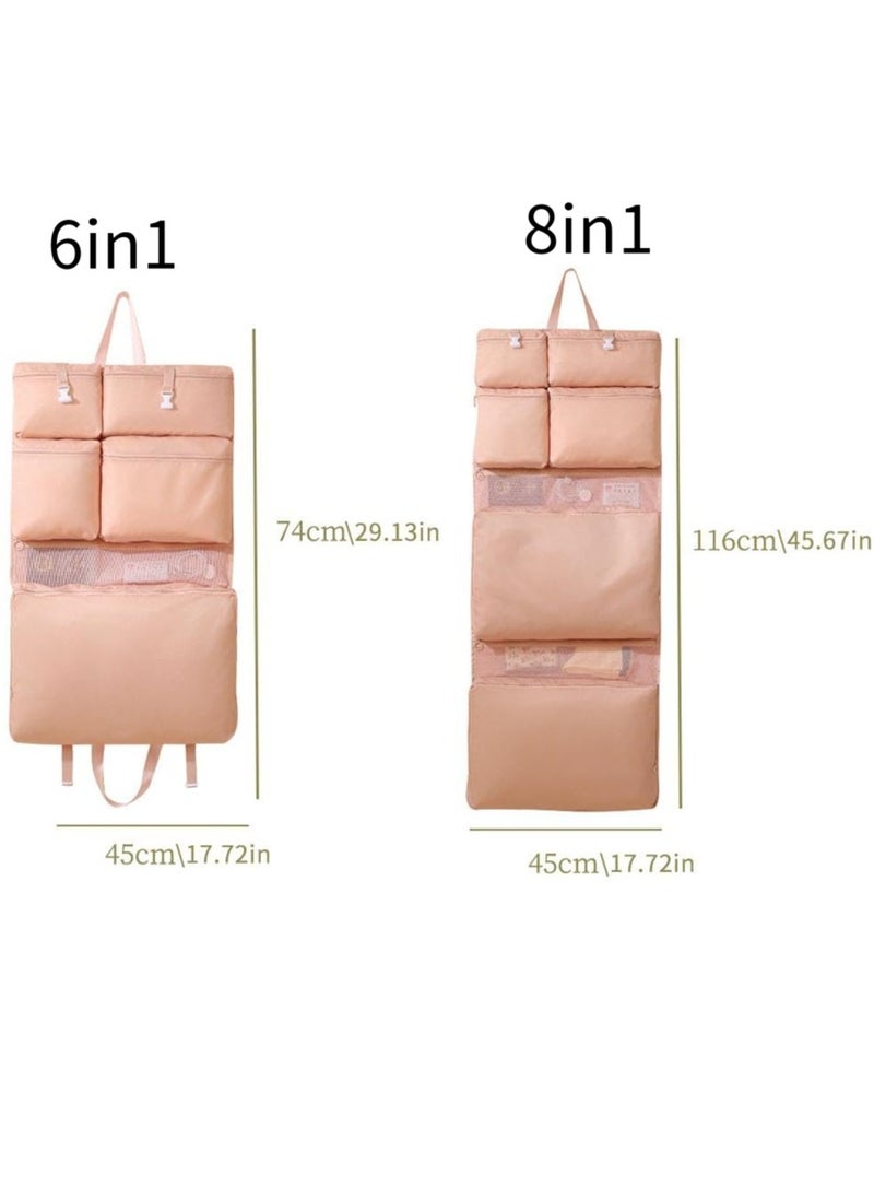 Generic - 8in1 Space Saving Hanging Garment Bag,Foldable Organizer Hanging Bag for Travel,Multi-Compartment Storage Hanging Bags,Daily Clothes Sorting Storage,Space Saver Bag for  Underwear Socks （Pink） - Image 1