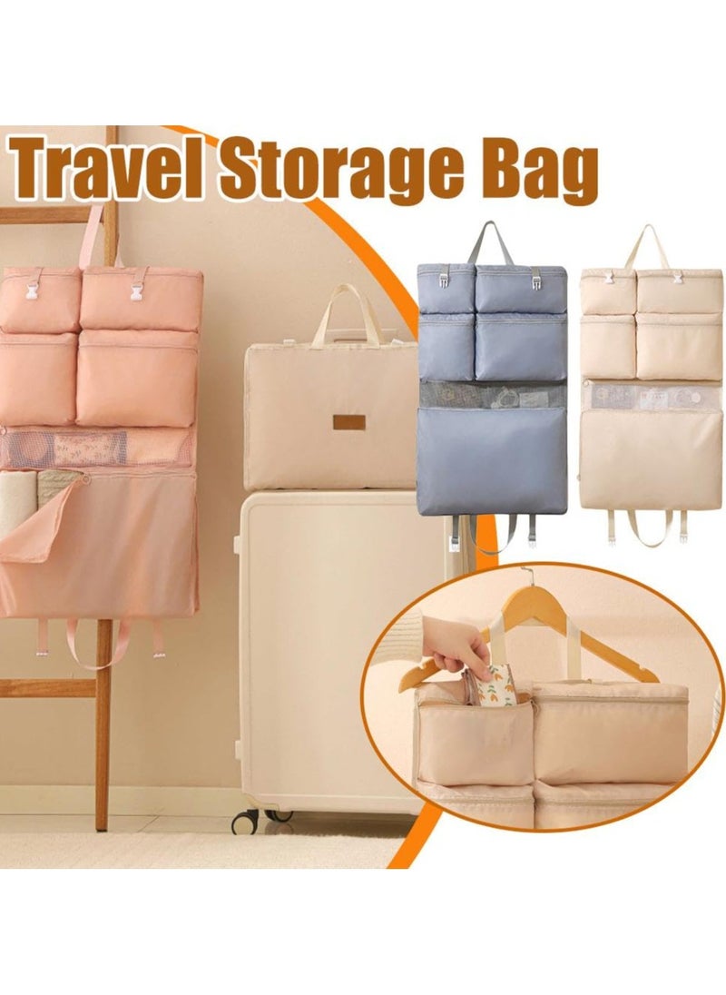 Generic - 8in1 Space Saving Hanging Garment Bag,Foldable Organizer Hanging Bag for Travel,Multi-Compartment Storage Hanging Bags,Daily Clothes Sorting Storage,Space Saver Bag for  Underwear Socks （Pink） - Image 1