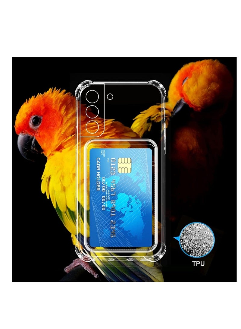 Samsung Galaxy A55 with Card Holder, Wallet Case with Card Slots Silicon TPU Transparent Ultra Slim Clear Soft Bumper Anti-Scratch Shockproof Cover Case - Image 3