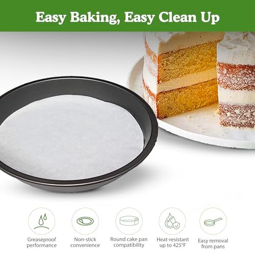 Regency Wraps Parchment Paper Circles For Round Cake Pans and Tube Cake Pans, Greaseproof Liners for Non-Stick Baking, 8" (Pack of 24, 12 pc Each), White - Image 3