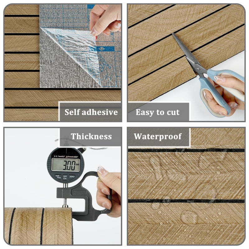 STICKEEP 3D Brown Wood Panels for Walls 118" x 11.8" Acoustic Slat Wall Paneling Peel and Stick Wood Panels Self Adhesive Flexible Wooden Slat Wallpaper for Bedroom Living Room Wall Decor Ceiling - Image 5