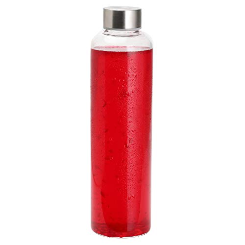 Cutting EDGE 1 Litre Borosilicate Round Glass Water Bottle Set of 1 for School, Home, Office, Travel, Sport, Yoga, Gym, Hot, Cold Drinks (Transparent) - Image 2