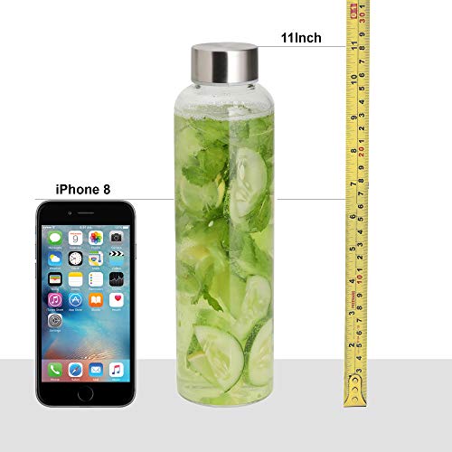 Cutting EDGE 1 Litre Borosilicate Round Glass Water Bottle Set of 1 for School, Home, Office, Travel, Sport, Yoga, Gym, Hot, Cold Drinks (Transparent) - Image 3