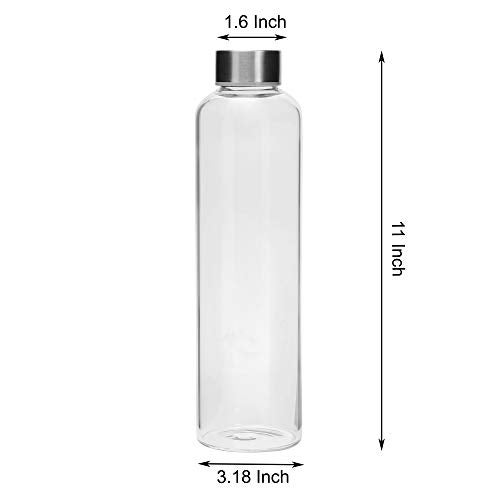 Cutting EDGE 1 Litre Borosilicate Round Glass Water Bottle Set of 1 for School, Home, Office, Travel, Sport, Yoga, Gym, Hot, Cold Drinks (Transparent) - Image 5