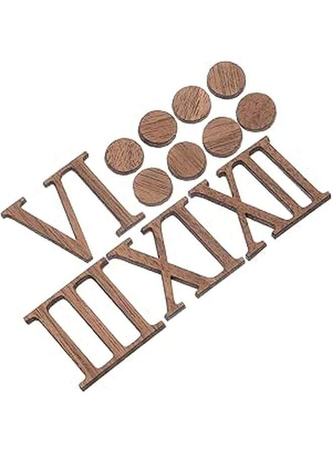 Roman Numerals Clock Numbers Replacement Kit with Dots for DIY Wall Clock Repair Easy Install Home Office - Image 1