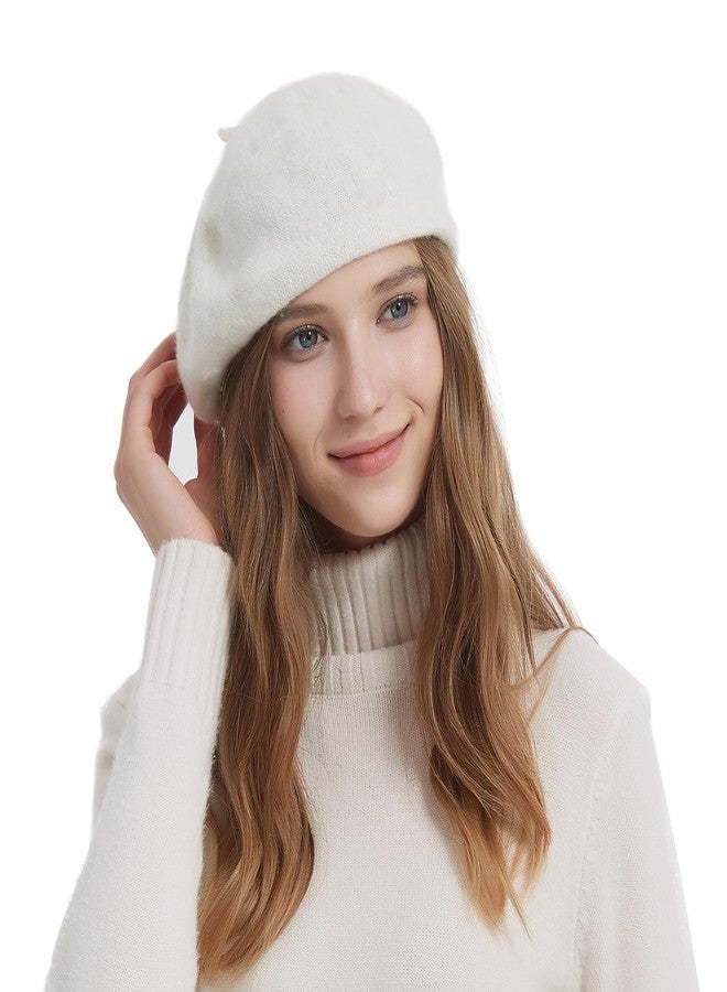 ZARSIO 2 Pieces Beret Hat Women French Wool Beret Solid Color Beret Cap (US, Alpha, Medium, Pink+White) - Image 5