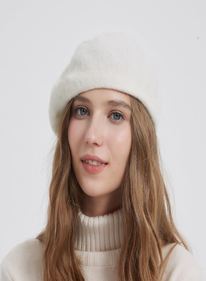 ZARSIO 2 Pieces Beret Hat Women French Wool Beret Solid Color Beret Cap (US, Alpha, Medium, Pink+White) - Image 4
