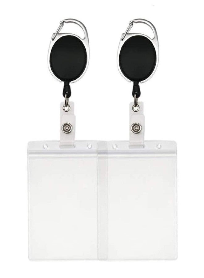 FEDUS Oval Badge YoYo Clip with ID Card Retractable Holder (Black) Pack of 1 - Image 5