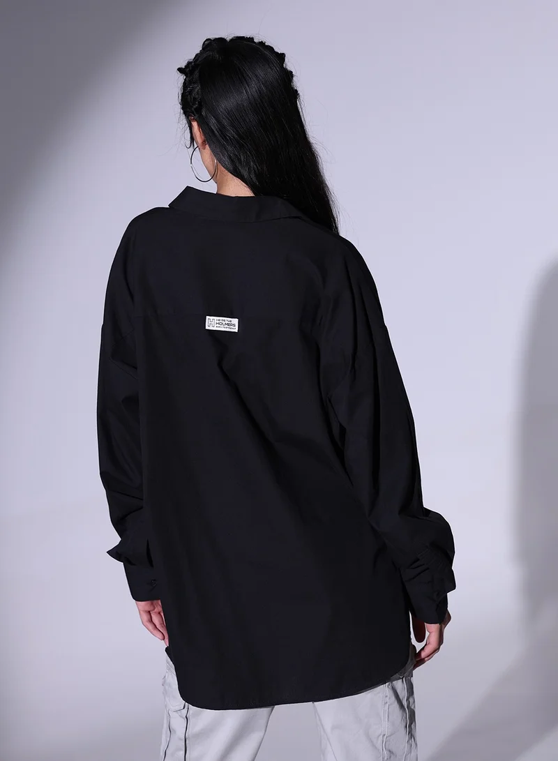 Hubberholme Relaxed Spread Collar Oversized Casual Shirt for Women